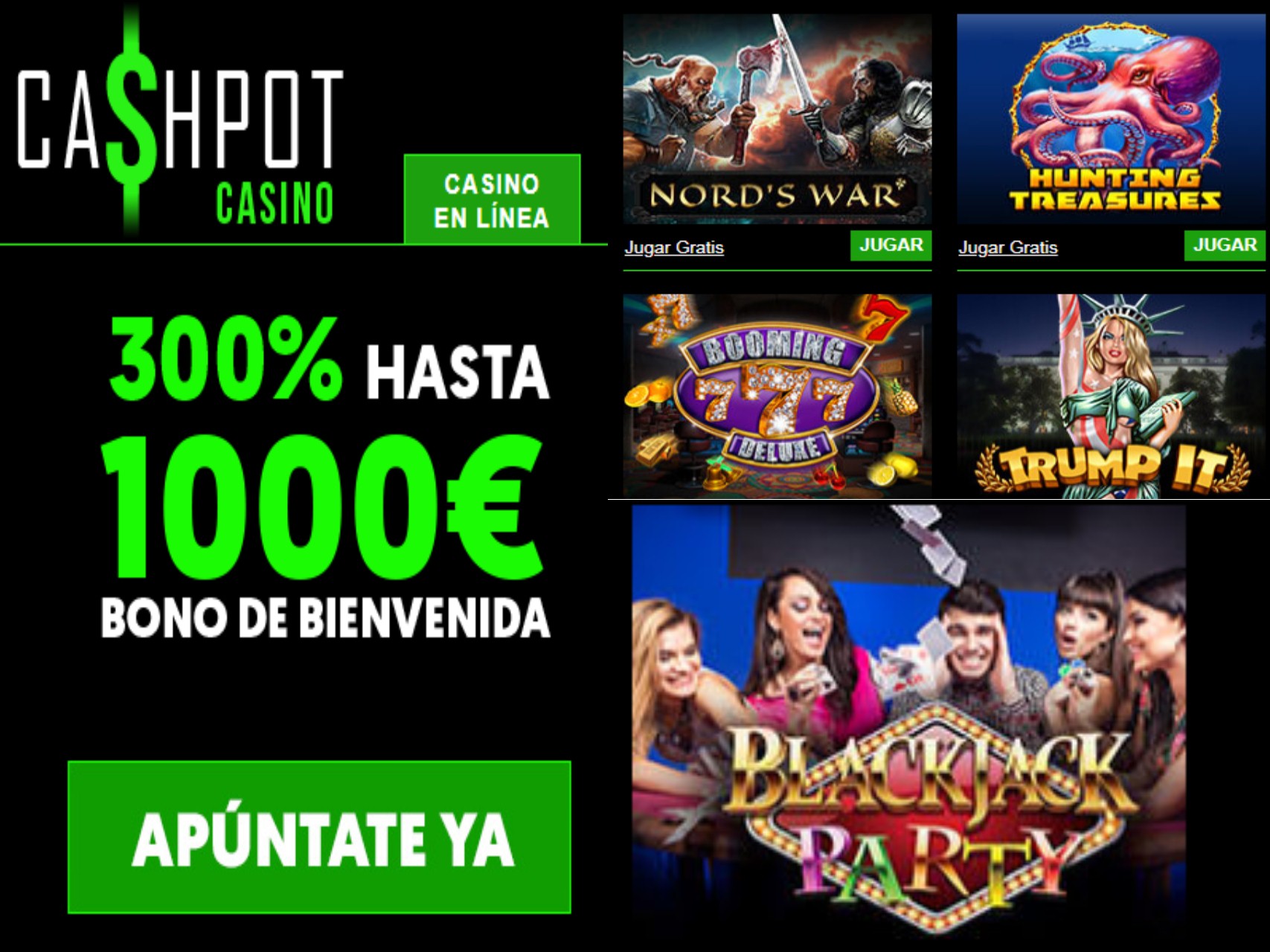 Casino Cashpot entrega hasta 1000 euros por bono de bienvenida