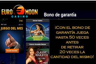 Juega hasta 50 veces con el bono de garantía Casino Euromoon