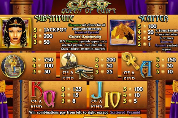 slot Cleo Queen of Egypt