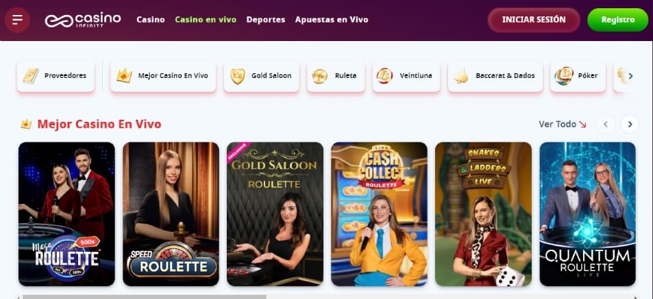 Juegos de casino en Infinity