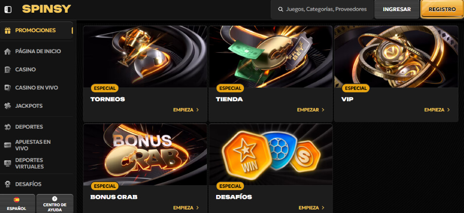 Promociones de Spinsy Casino