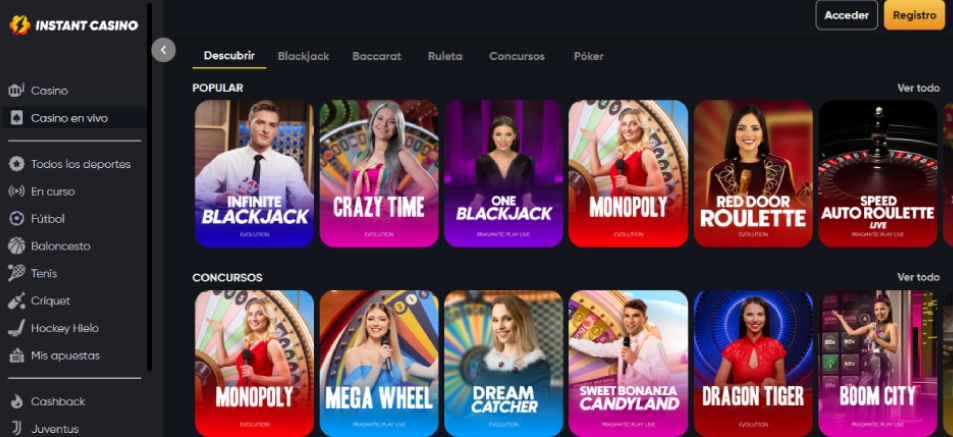 Casino en vivo de Instant Casino