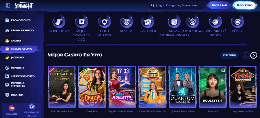 Casino en vivo de Spinight