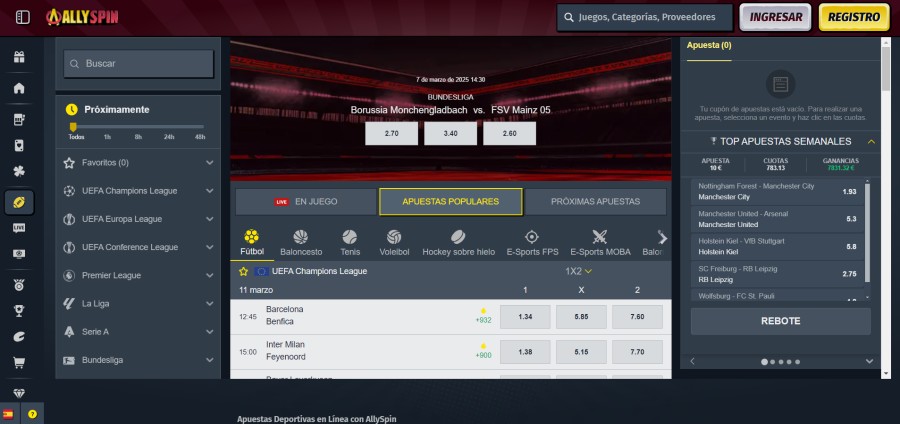 Apuestas deportivas de Allyspin