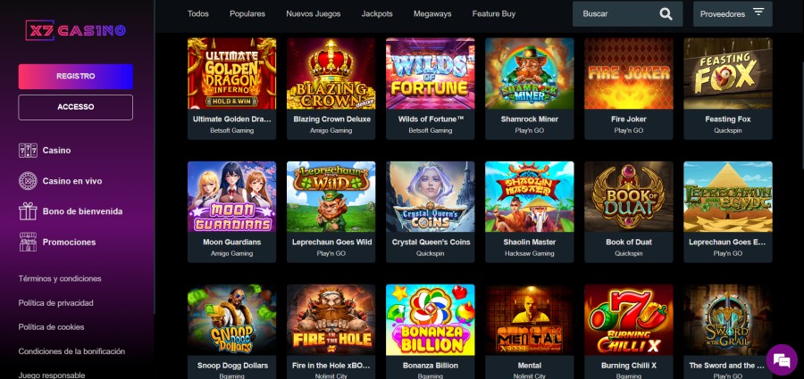 Juegos del Casino X7