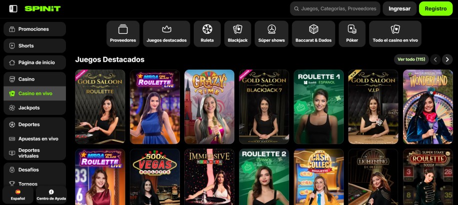 Casino en vivo de Spinit
