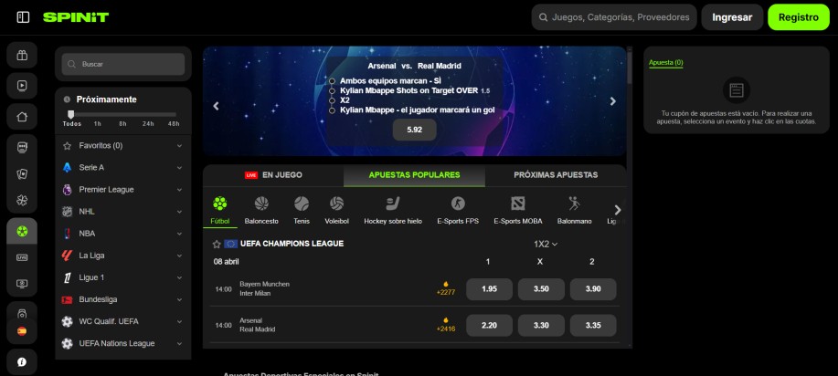 apuestas deportivas Spinit